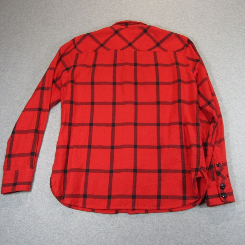 Topo Designs Mens Button Up Flannel Mountain Shirt L Red Plaid 100% Organic - Picture 6 of 10